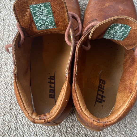 Earth Raja Leather Ankle Boots Ochre Color. Women’s 8.5, Men’s 6.5. - Picture 6 of 11